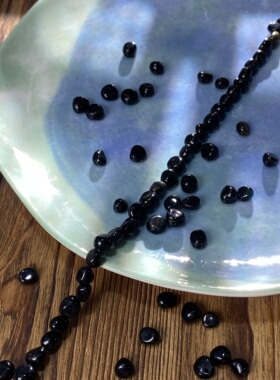 天然黑曜石随形珠6*8mm异形珠子diy串珠手链项链饰品配件材料S193