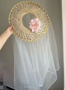 古风汉服女款防晒面纱斗笠帽