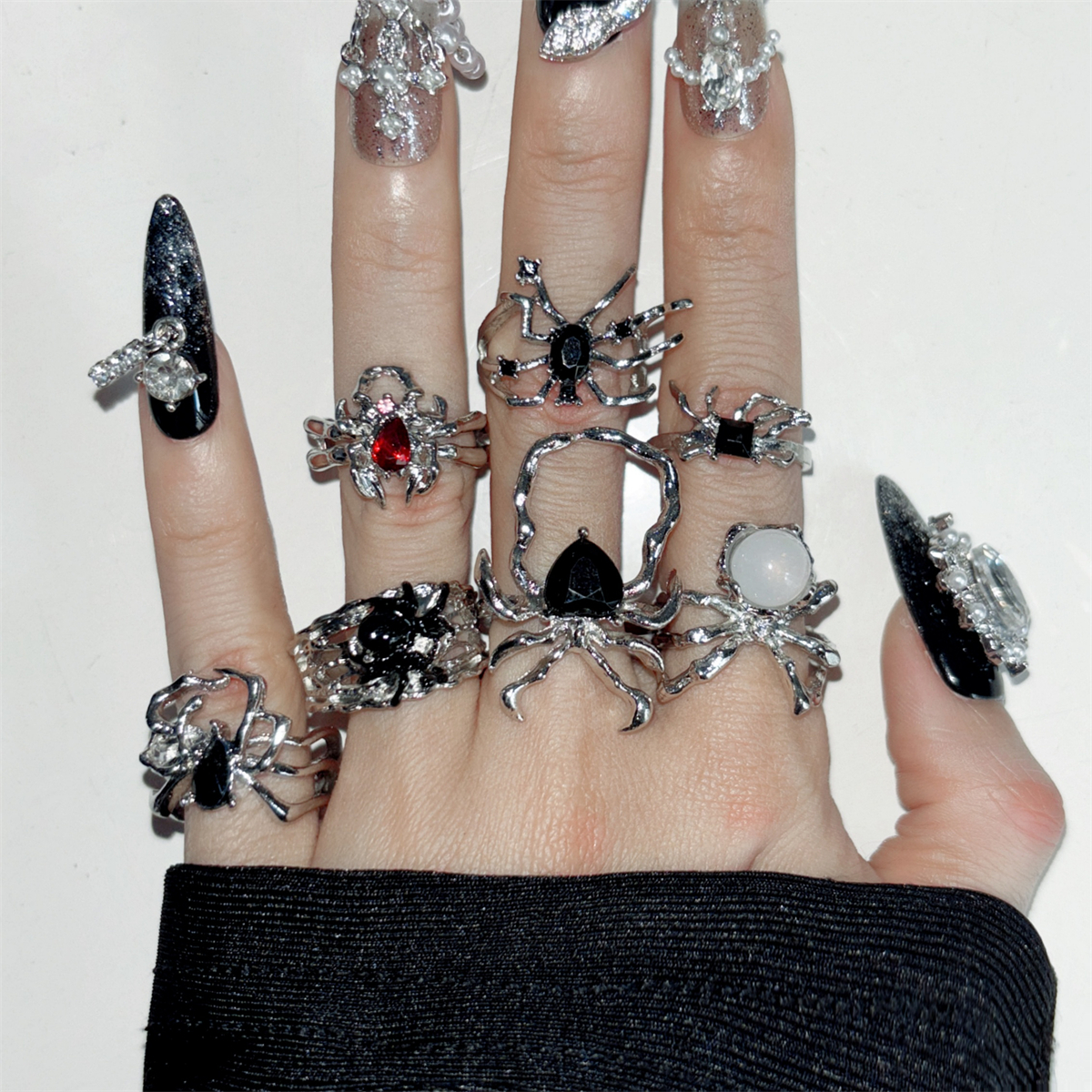 亚文化蜘蛛开口异形指环