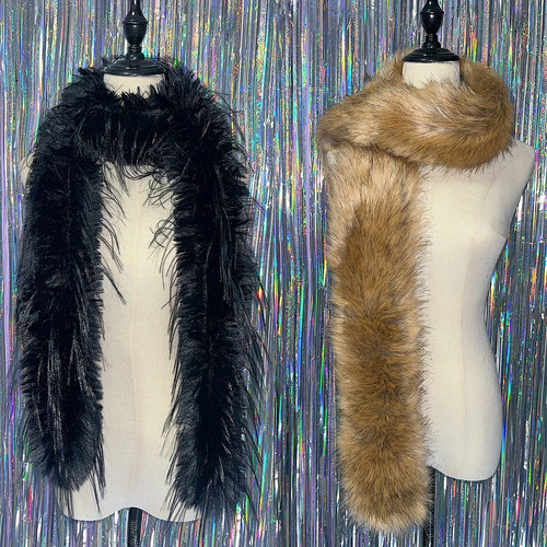 仿貉子皮草长款围巾多色