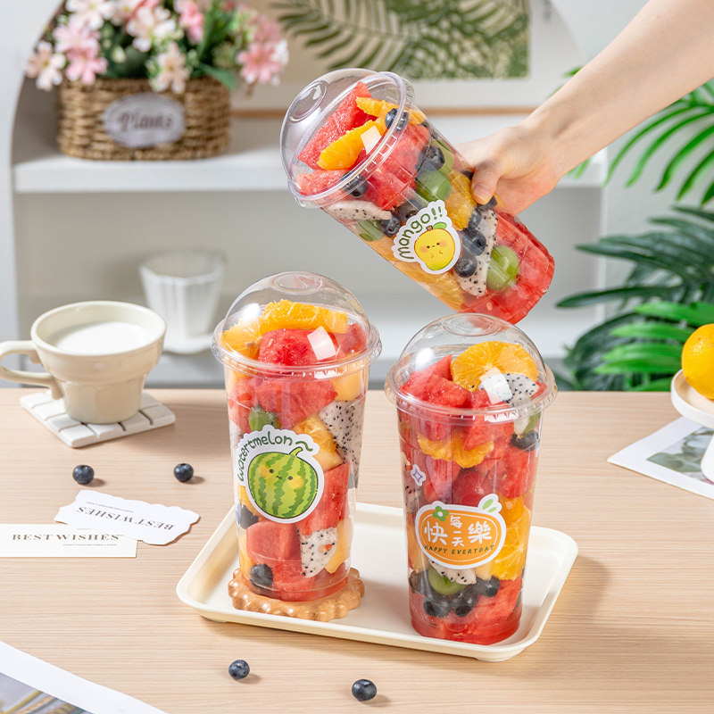美涤水果杯食品级一次性透明商用