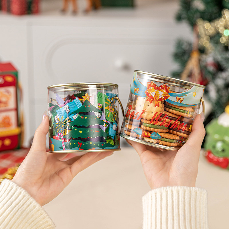 美涤圣诞礼盒空马口铁罐卡通手提