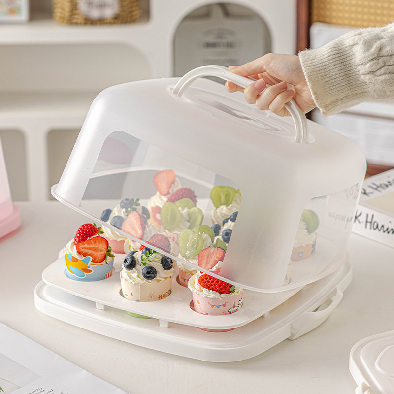 重复使用蛋糕包装盒10寸烘焙加高密封保鲜家用子打包纸杯透明蛋糕