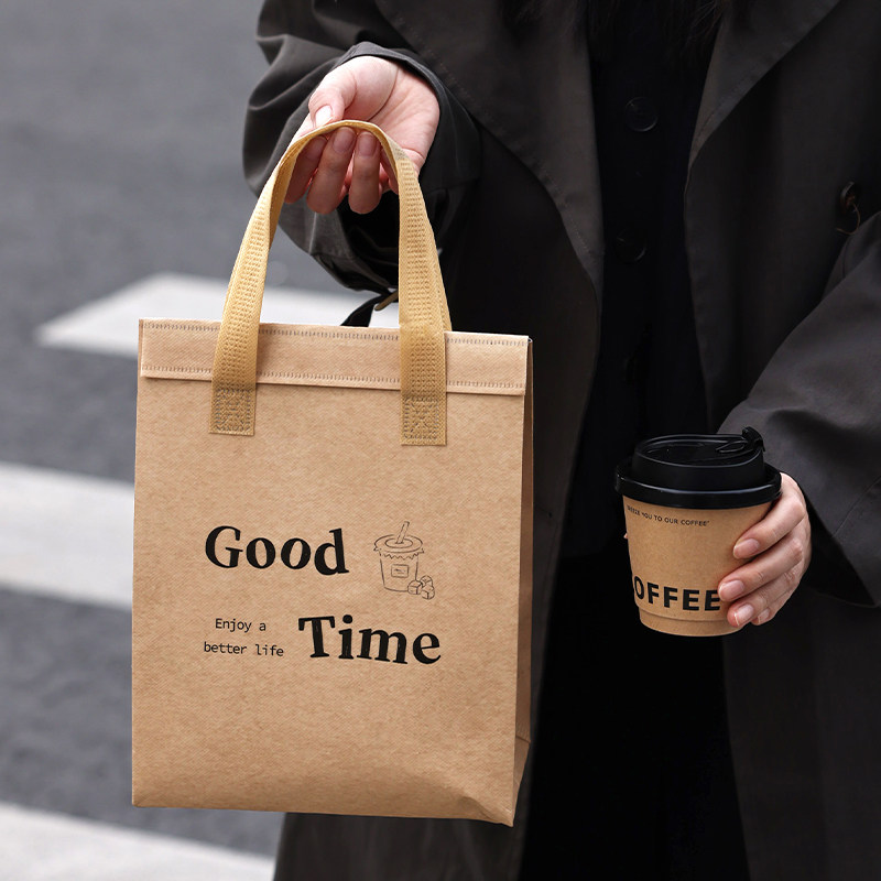 牛皮保温袋子手提加厚铝箔一次性大容量食饮品新型2026简约印logo,厨房/烹饪用具,点心包装盒/包装袋,淘宝优惠券,粉丝福利购,淘宝优惠卷