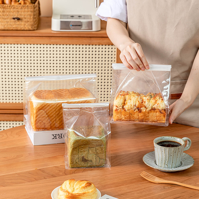 透明吐司包装袋子烘焙面包食品450/250g食品级铁丝卷边牛角包饼干