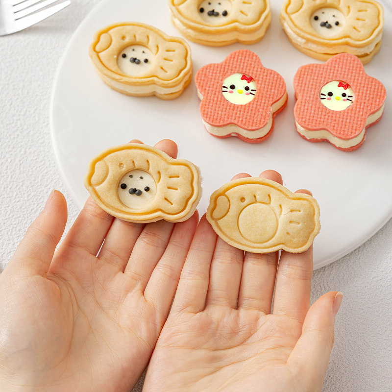 饼干模具diy卡通可爱花朵小鱼黄油幼儿园小孩子儿童学生迷你不沾