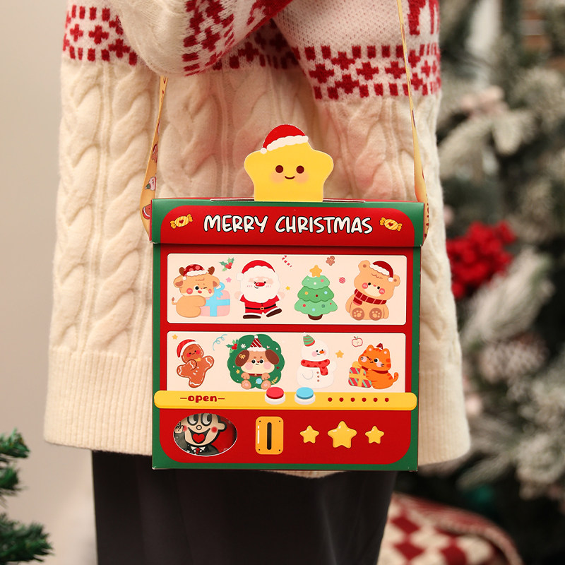 圣诞节空礼盒子手提送人礼物品创意可爱卡通儿童曲奇饼干包装烘焙