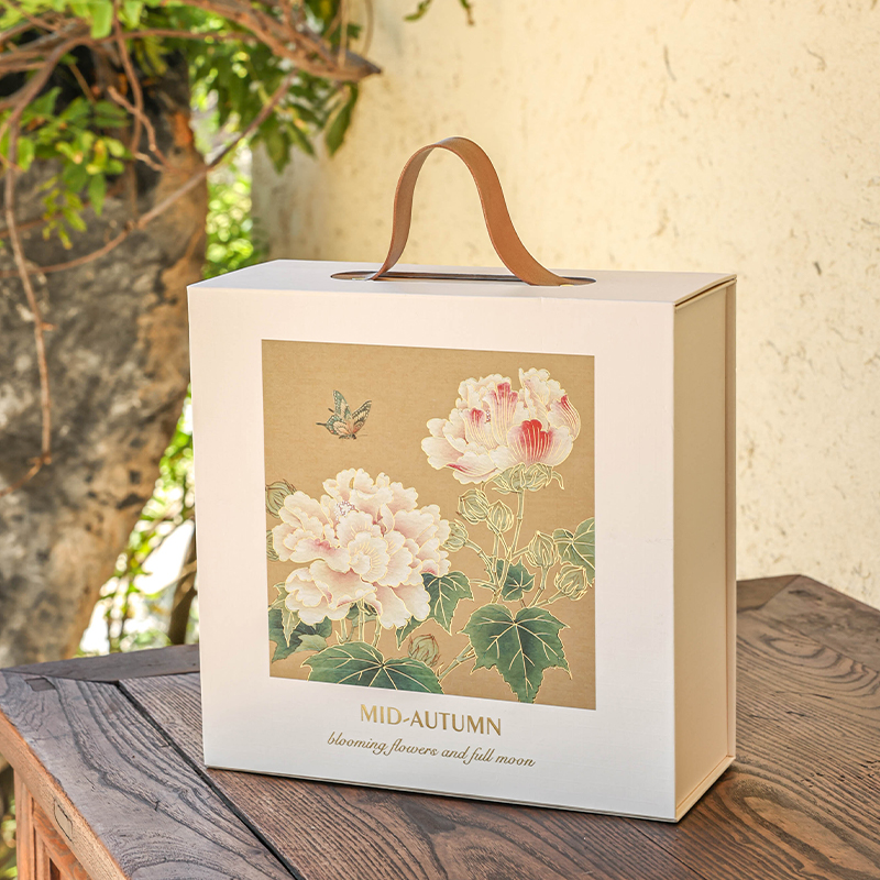 中秋月饼空礼盒子8粒装手提送人广式冰皮蛋黄酥国风创意批发定制