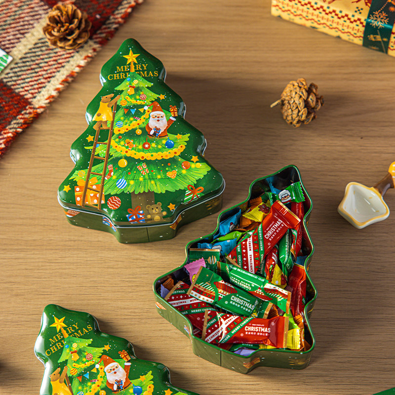圣诞礼物包装盒2025新款零食送礼物伴手空高级感马口铁卡通谈糖果