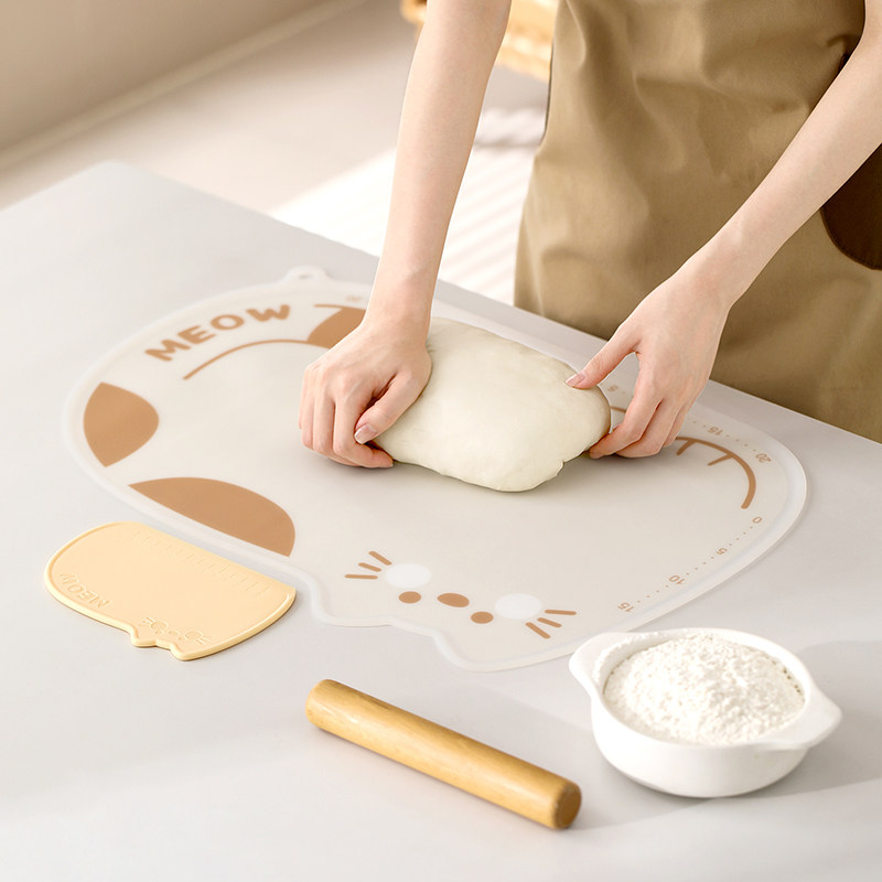 揉面垫加厚食品级母婴液态硅胶擀面杖做馒头包子的三件套烘焙家用