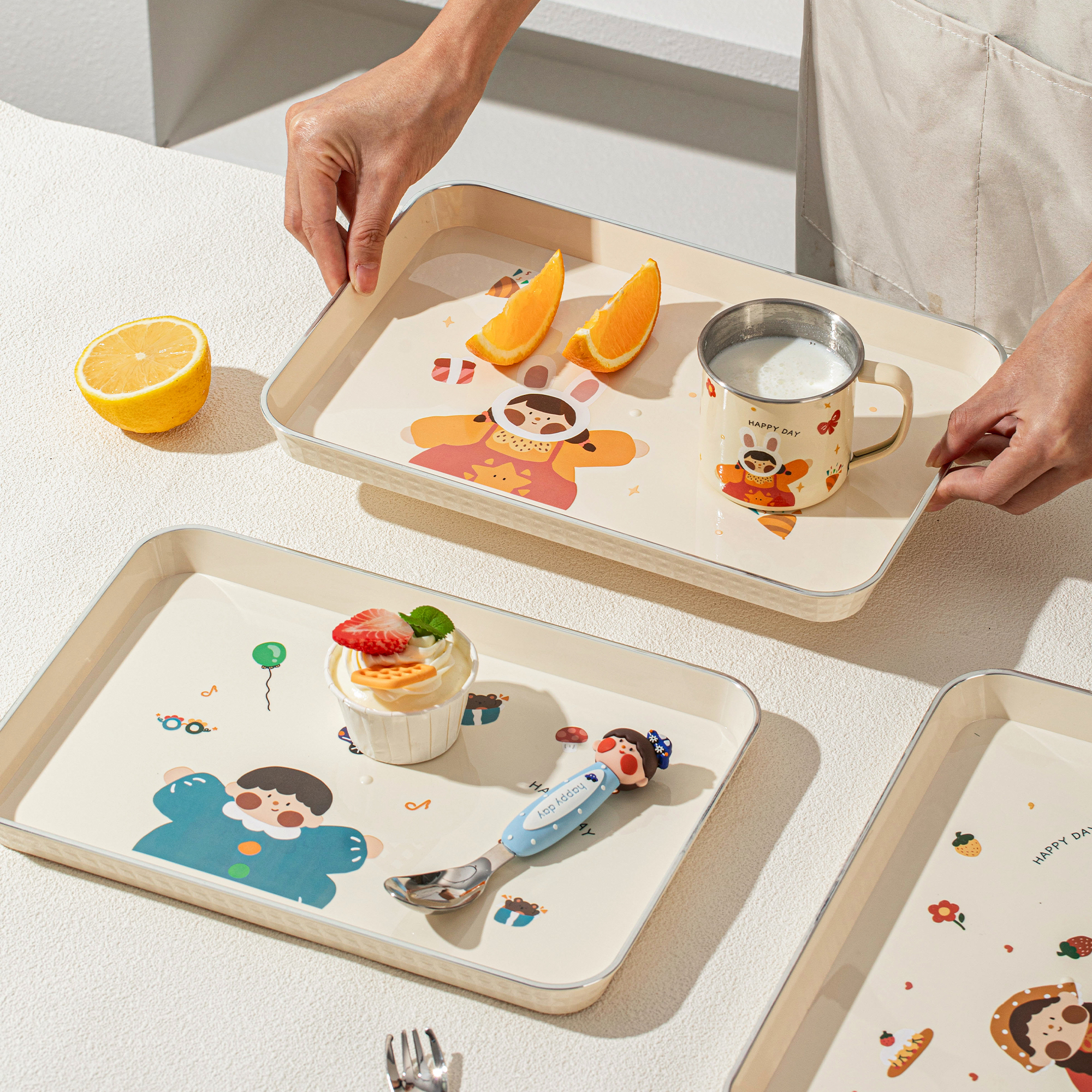 漂亮托盘长方形高级感家用餐盘特别好看的茶盘放水杯茶点收纳盘子