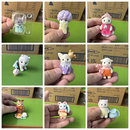 现货正品全新日本森贝儿家族过家家玩具公仔动物玩偶金色A16