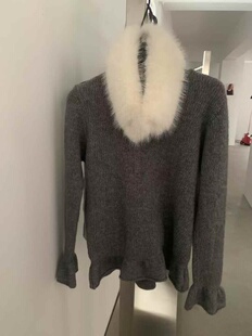 Letter To Myself-韩系花边袖口减龄保暖毛衣(配可拆仿毛领)5993