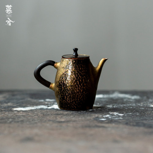 紫铜玄璜壶中式复古风手工制作锤纹茶壶功夫茶具泡茶壶泡茶专用