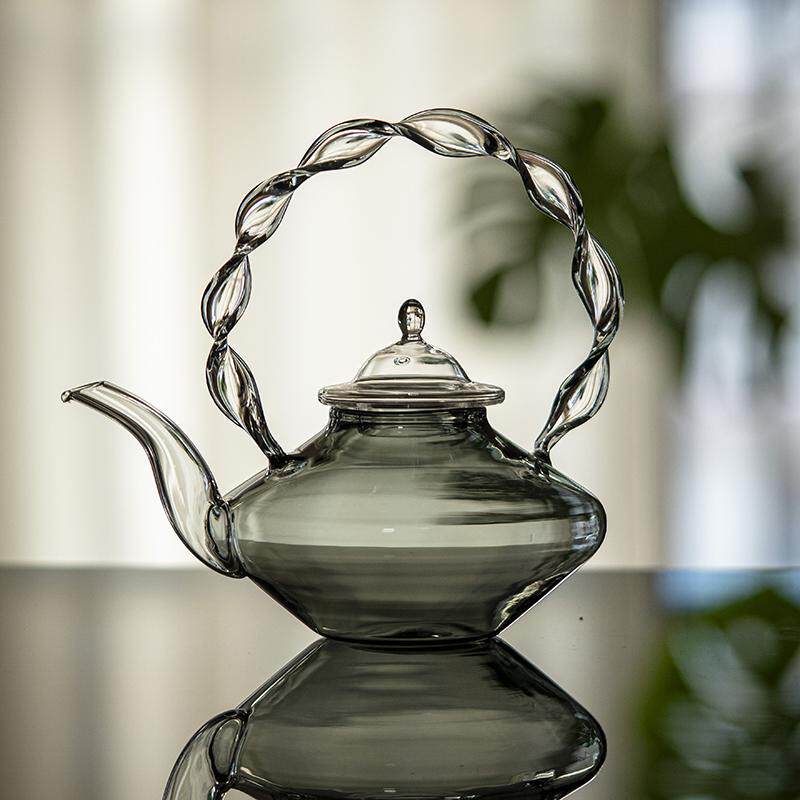 玻璃新款灰晴丝煮茶茶壶提梁壶简约烧水壶颜值壶网红壶家用电陶炉