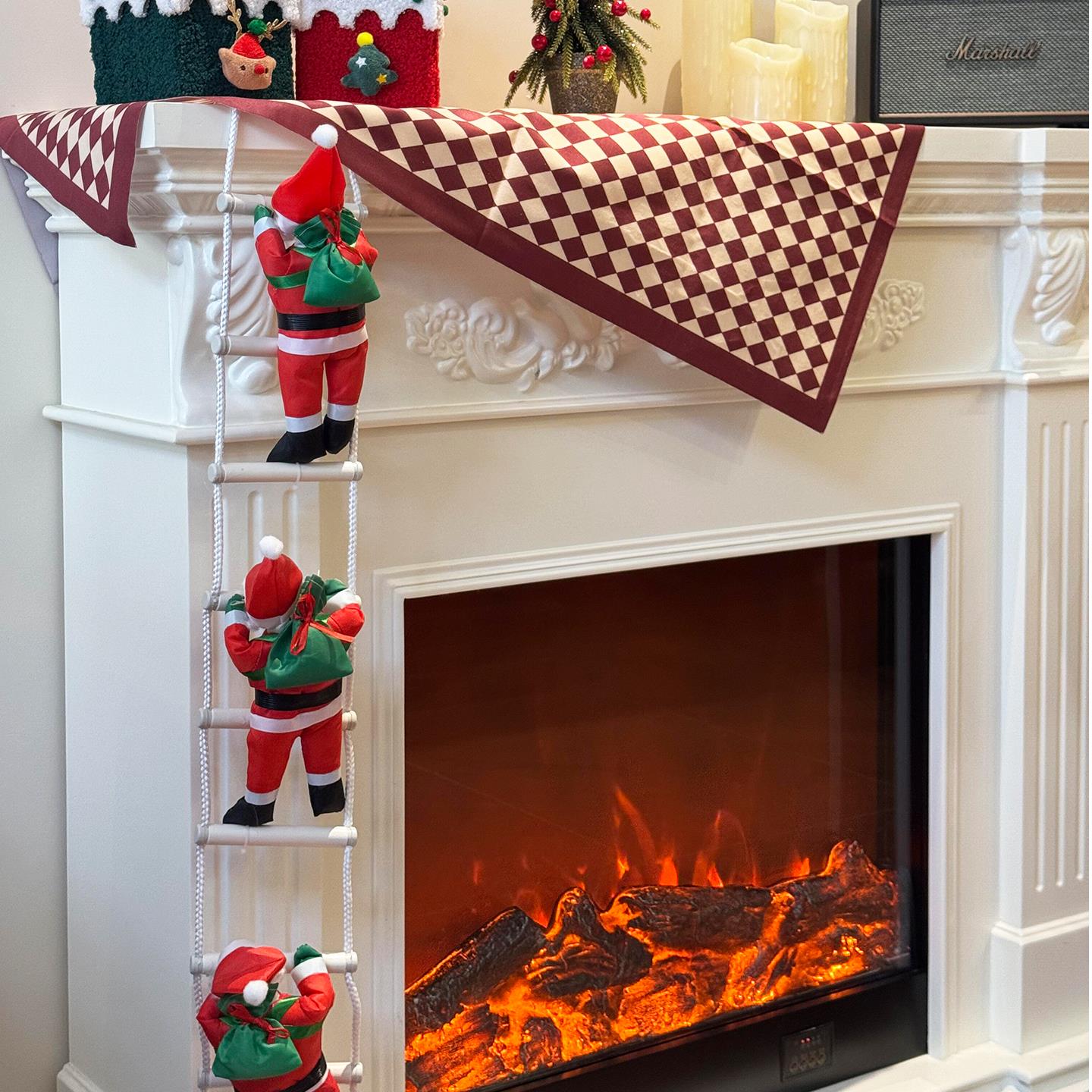 圣诞老人爬梯创意挂饰