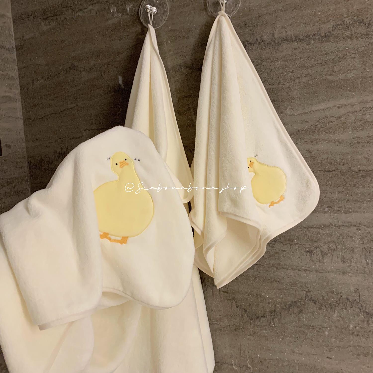 小黄鸭珊瑚绒速干浴巾