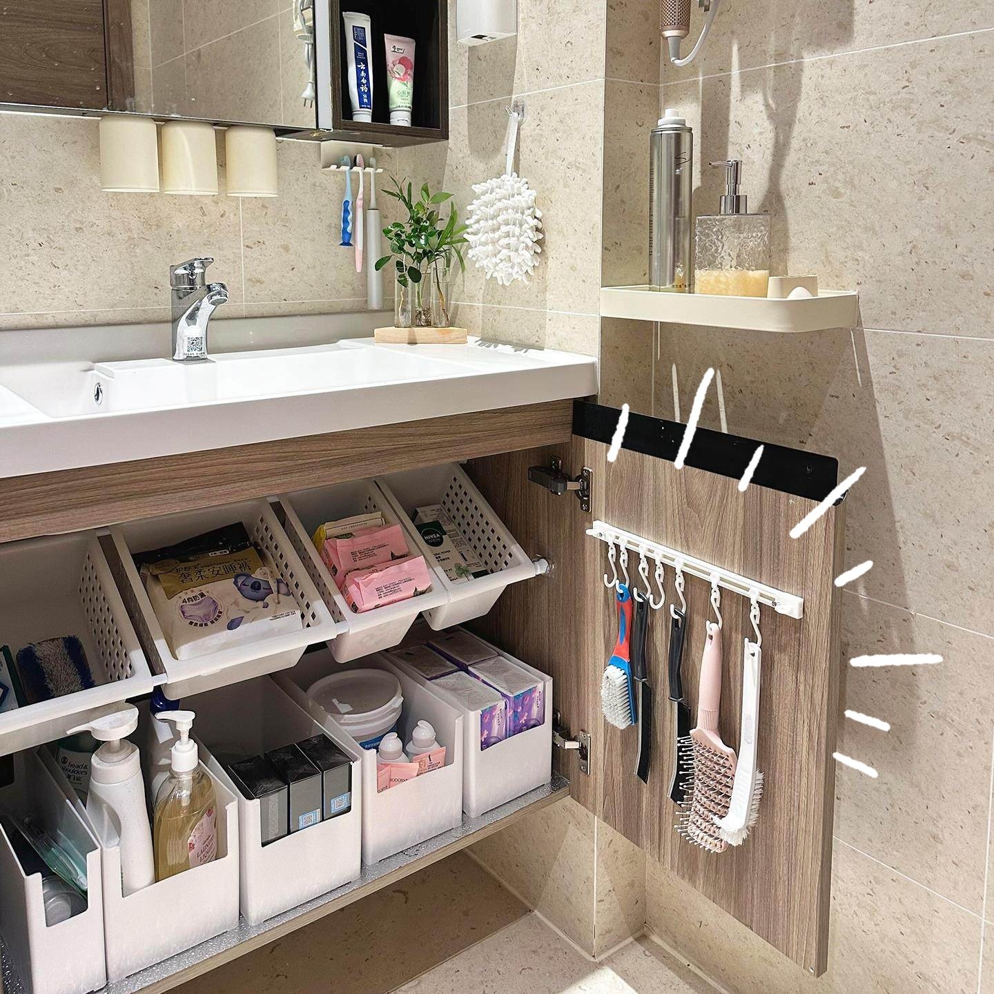 浴室洗手池柜下置物架