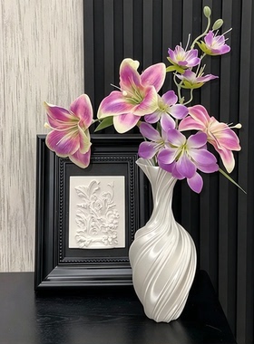 花瓶摆件客厅插花3d打印珠光丝绸水培鲜花瓶桌面氛围装扮神器