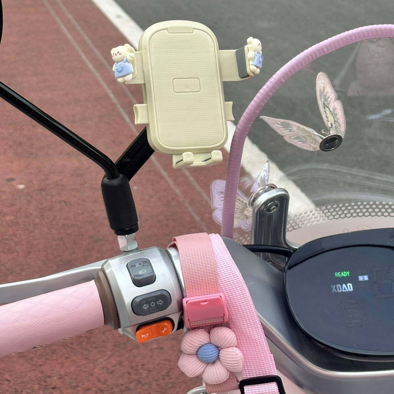 电动车手机支架防震防抖女生可爱后视镜款支架摩托车固定导航支架