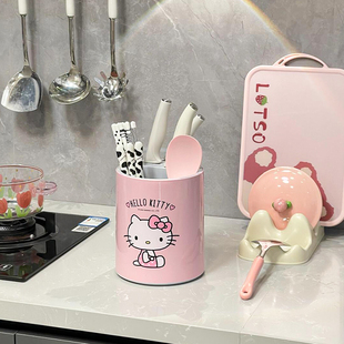 hellokitty猫刀架置物架家用厨房台面多功能高颜值收纳盒 2025新款
