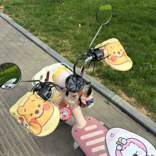 维尼小熊电动车防晒把套