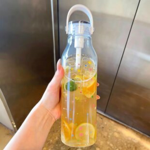 夏日外出冷泡杯食品级大容量便携吸管随手杯透明玻璃水杯冷萃杯