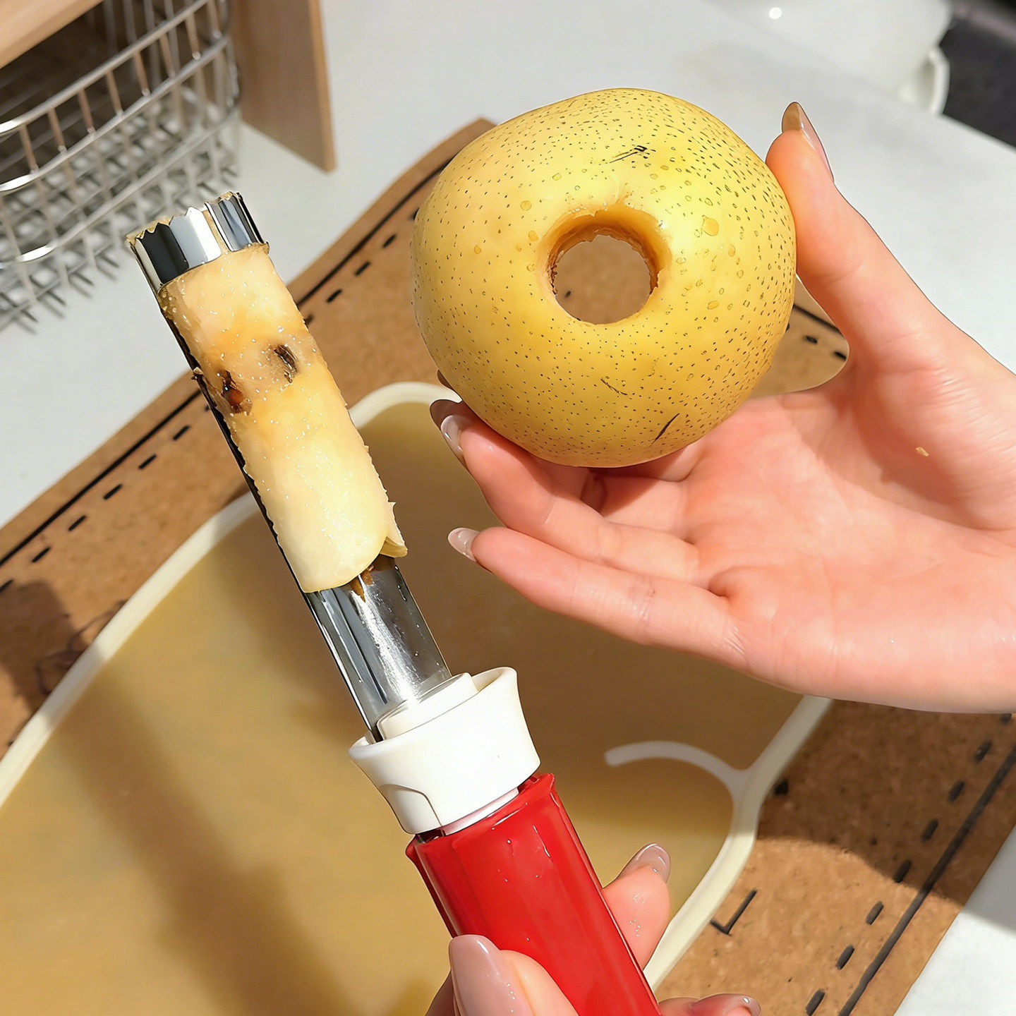 苹果梨子削皮去核神器家用不锈钢伸缩取芯器厨房二合一水果去芯器