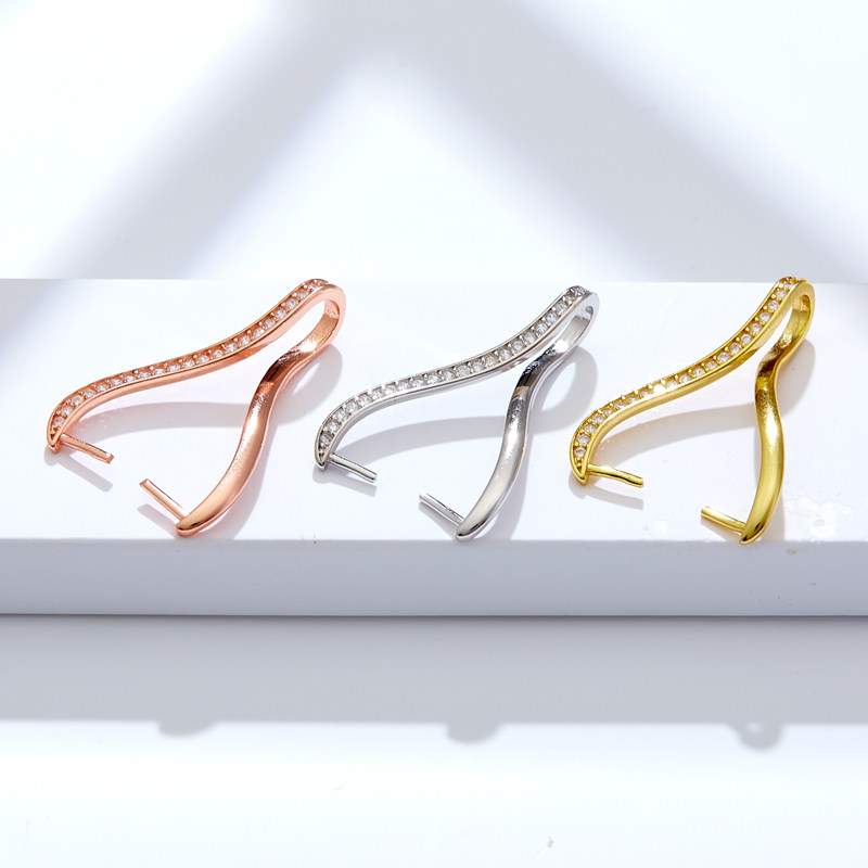 S  LEFT AND RIGHT HORIZONTAL HOLE BUCKLE NECKLACE PENDANT BUCKLE HEAD ACCESSORIES TRANSFER BEAD ROAD ROAD THROUGH COW NOSTRIL CLIP BUCKLE