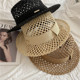 春夏沙滩度假凹造型气质镂空草帽女百搭平顶遮阳帽复古礼帽拍照帽