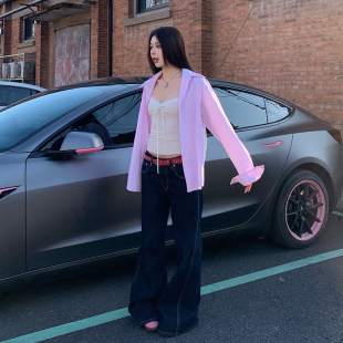 女显瘦遮肉宽松休闲条纹内搭长袖 三色衬衫 上衣 韩系百搭阔版 E7Q8