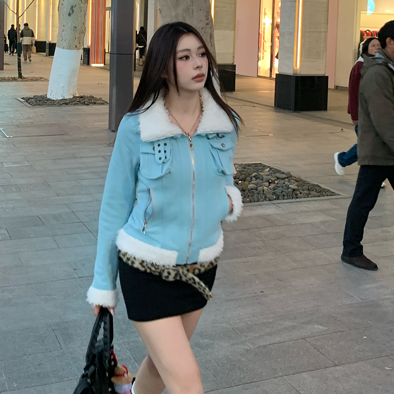 E7Q825ss新款毛领长袖卫衣女