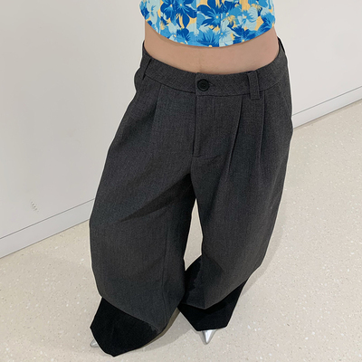 E7Q8 通勤休闲TR混纺面料垂感百搭西裤女直筒显瘦阔腿拖地长裤子