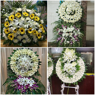 周口淮阳县鹿邑县项城市鲜花同城配送殡仪馆白事花圈祭奠丧事花蓝