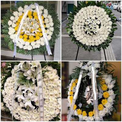 沧州南皮县吴桥县孟村县鲜花同城配送殡仪馆白事花圈祭奠丧事花蓝
