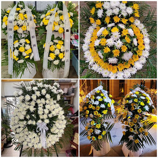 晋中左权县和顺县昔阳县鲜花同城配送殡仪馆白事花圈祭奠丧事花蓝