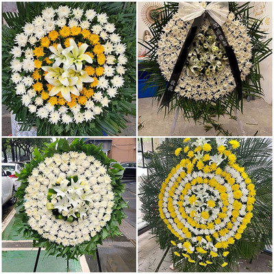 北京昌平区大兴区鲜花店同城配送殡仪馆灵堂白事花圈祭奠丧事花蓝