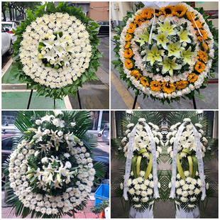 德州市宁津县齐河县鲜花同城配送灵堂殡仪馆白事花圈祭奠丧事花蓝