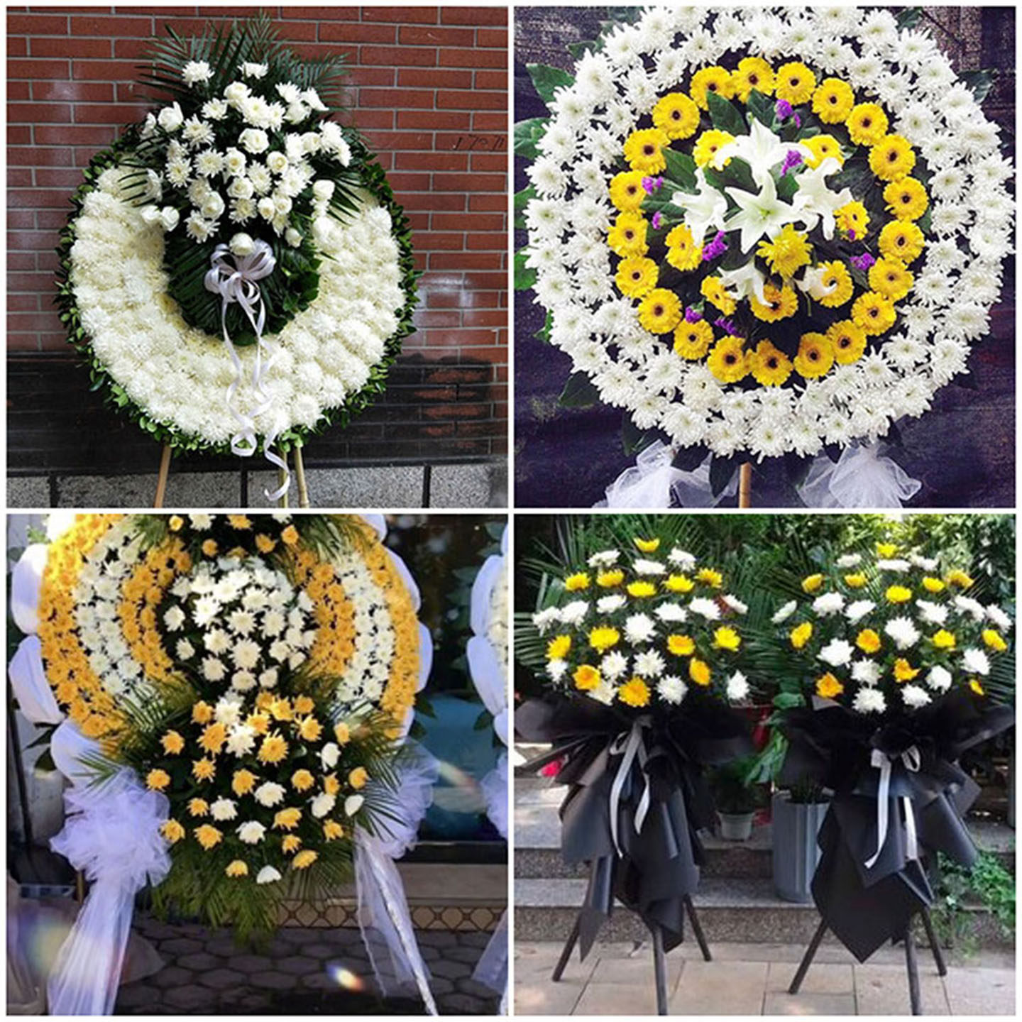 苏州张家港市昆山市鲜花速递同城配送白事花圈丧事花蓝祭奠殡仪馆
