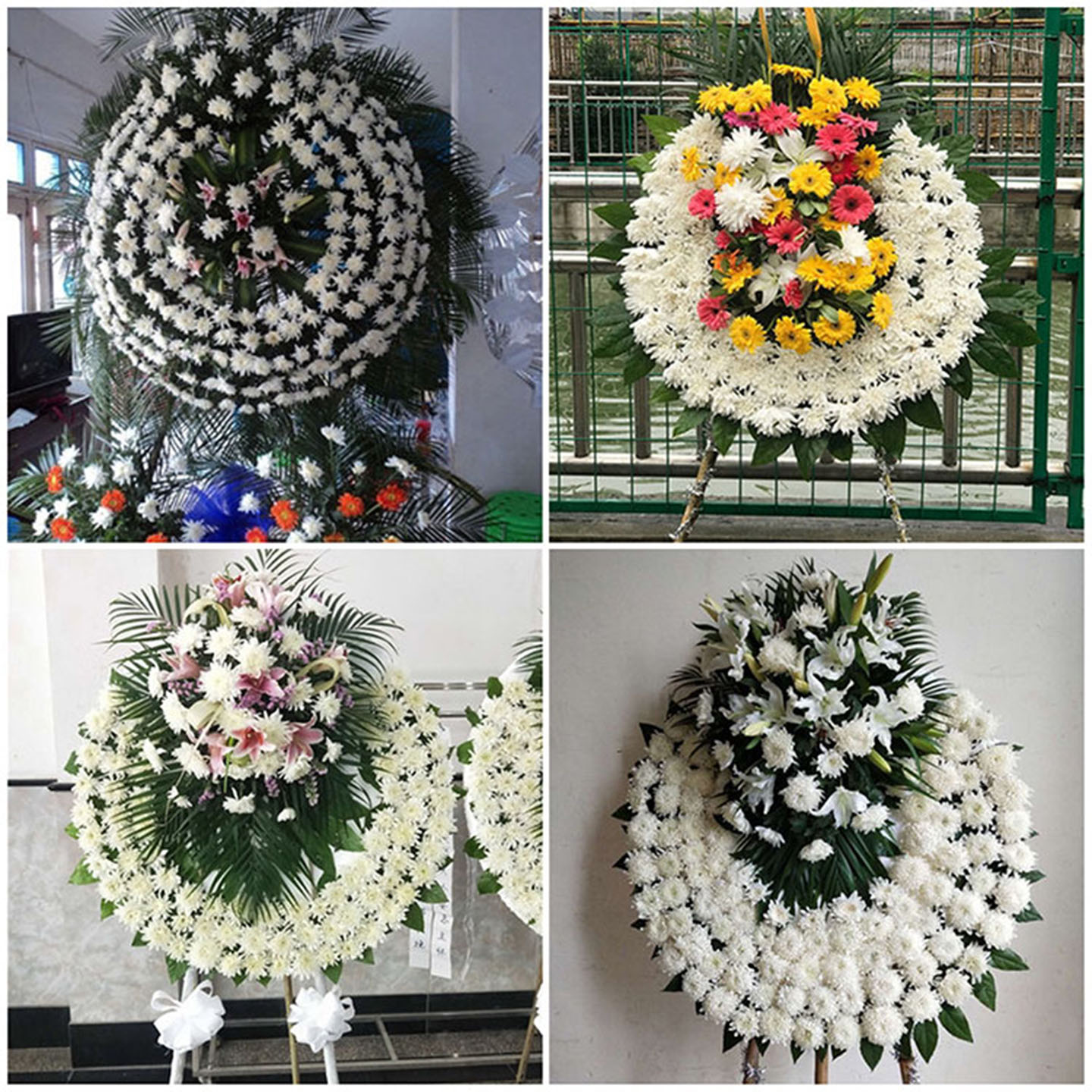 江门江海区蓬江区新会区鲜花同城配送殡仪馆白事花圈祭奠丧事花蓝