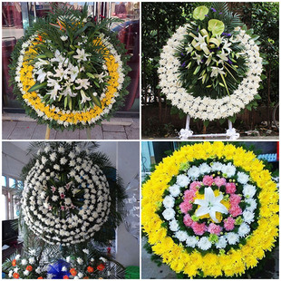 百色市田东县平果县德保县鲜花同城配送灵堂白事花圈祭奠丧事花蓝