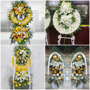 怀化市通道县靖州县麻阳县鲜花同城配送灵堂白事花圈祭奠丧事花蓝