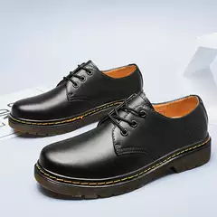 Dr1461 Autumn Couple's British Style Martin Shoes Men's and Women's 3-Hole Casual Genuine Leather Round-Toe Small Leather Shoes Korean Version Versatile
