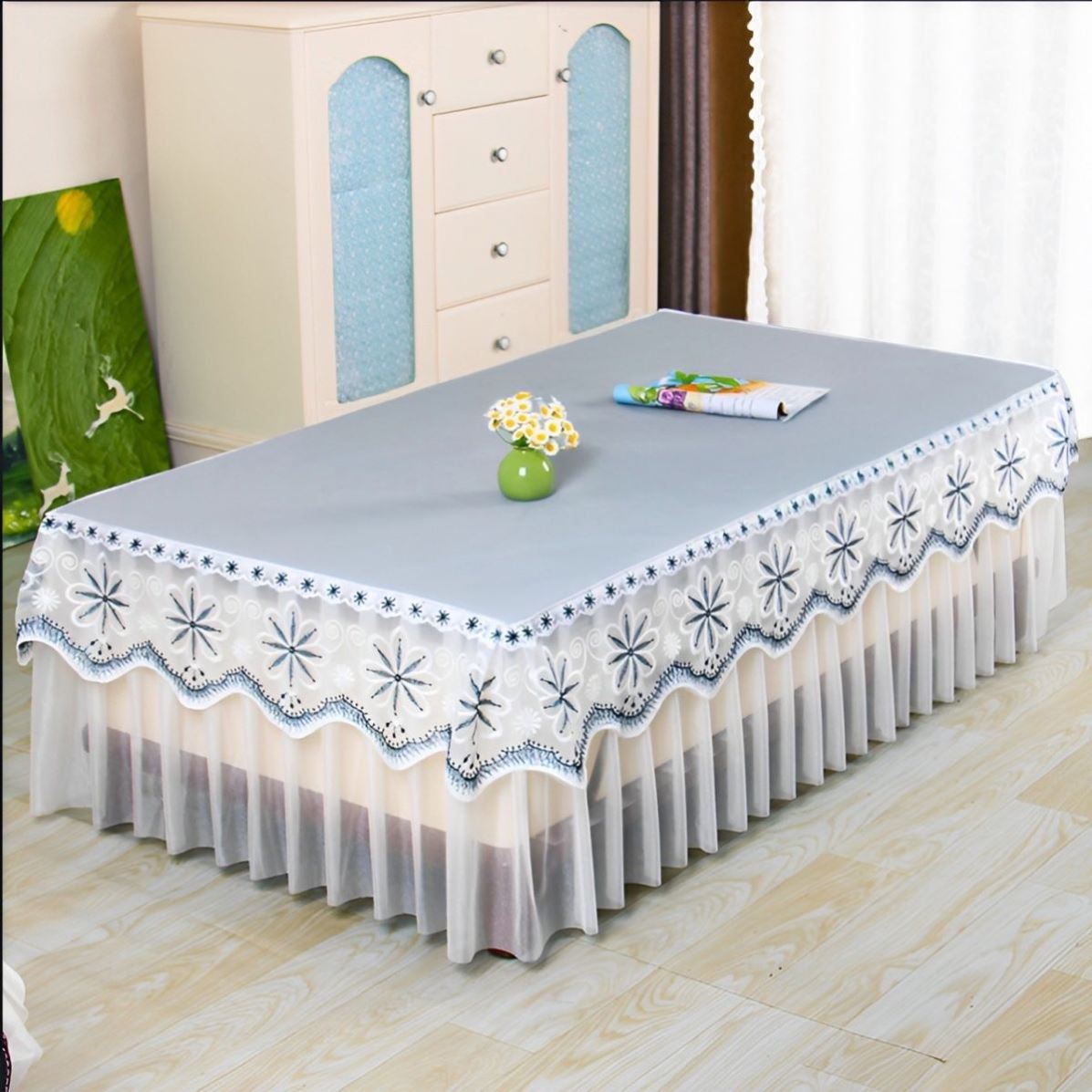 茶几桌布ins布艺新款防油防水防尘罩客厅防滑长方形家用餐桌