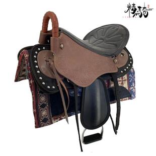 马鞍马具牛皮马鞍子全套配件雕花游客鞍耐力鞍大小矮马鞍马术用品