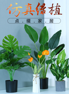 北欧客厅仿真旅人蕉办公桌ins