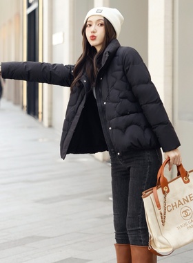 冬装时尚百搭短款立领白鸭绒保暖羽绒服女外套18607