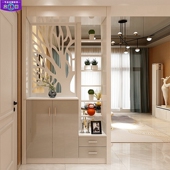 饰屏风柜 柜白色烤漆门厅装 现代玄关隔断柜客厅装 饰柜进门玄关柜鞋