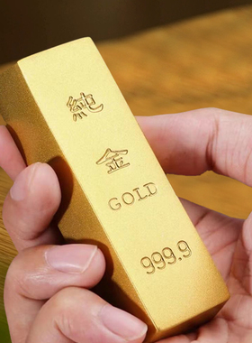 纯黄铜金条仿真摆件道具