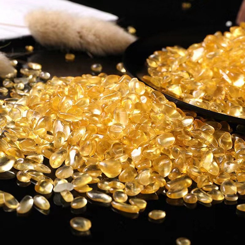 풍요의 뿔 자연 색상 황수정 자갈 장식품 행운의 나무 황수정 베어 스톤 홈 재무 위치 장식품